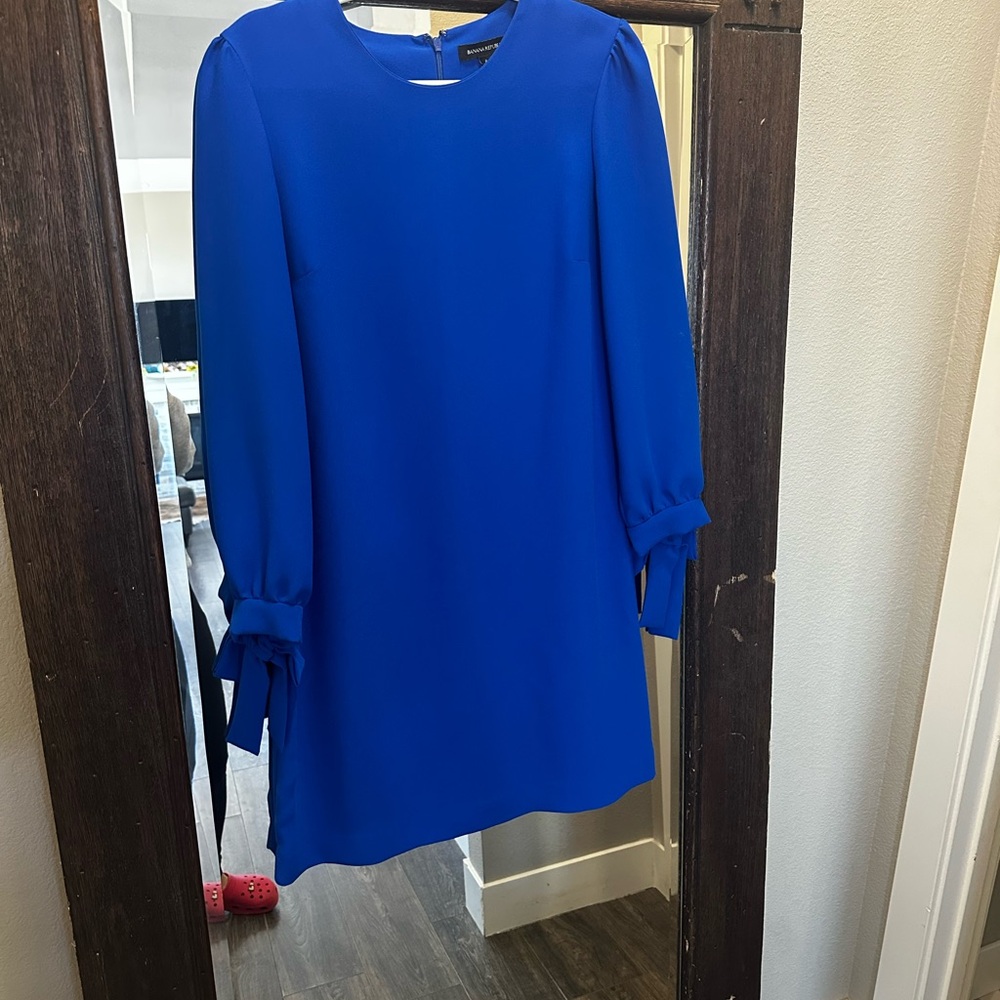 Banana Republic Vibrant Blue Long Sleeve Dress